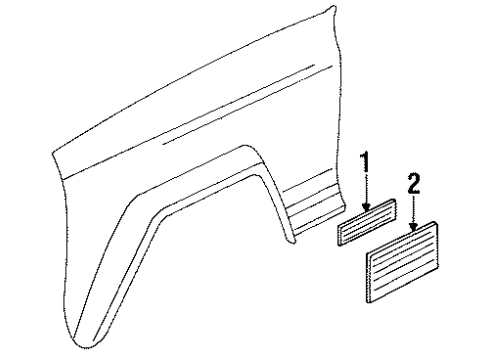 1987 Jeep Cherokee Side Molding, Black/Gold Diagram for 5AJ53JXY