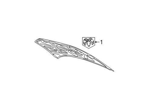 2004 Dodge Intrepid Exterior Trim - Hood Diagram