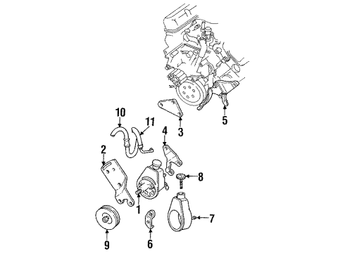 1992 Dodge Ramcharger Power Steering Pressure Hose Diagram for 52037625