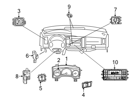 2009 Dodge Durango Instrument Cluster Diagram for 68039992AE