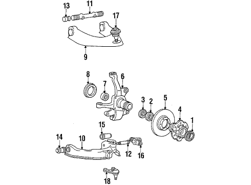 1986 Dodge Power Ram 50 Shaft Bushings, Front Diagram for MB109684