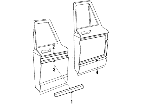 1987 Jeep J10 Exterior Trim - Front Door Diagram