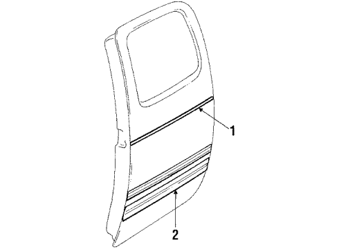 1985 Dodge D250 Exterior Trim - Rear Door Diagram