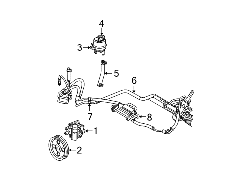 2006 Chrysler Pacifica Power Steering Return Hose Diagram for 4743806AG