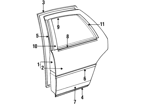 1992 Chrysler New Yorker Upper Molding Diagram for 5066288AA