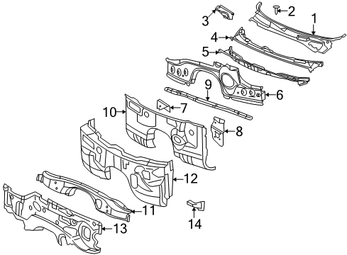 2013 Dodge Challenger Corner Panel, Driver Side Diagram for 55399149AA