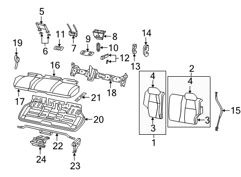 2006 Jeep Grand Cherokee Headrest, Rear Diagram for 1BF851J3AA