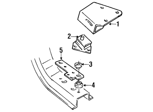 1991 Dodge W150 Engine & Trans Mounting Diagram 3 - Thumbnail