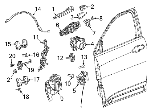 2023 Dodge Hornet Front Door - Body & Hardware Diagram 1 - Thumbnail