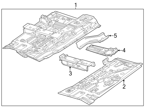 2025 Dodge Hornet Floor Rail, Front Diagram for 68643061AA
