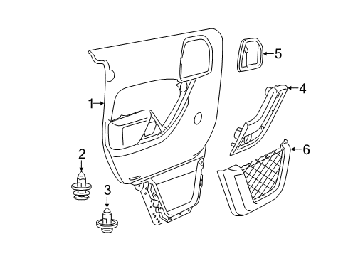 2012 Jeep Wrangler Door Trim Panel, Black/Red, Rear Diagram for 1QJ38DX9AF