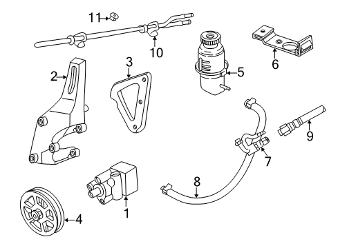 2003 Dodge Intrepid Power Steering Pump Bracket, Rear Diagram for 4663782AB