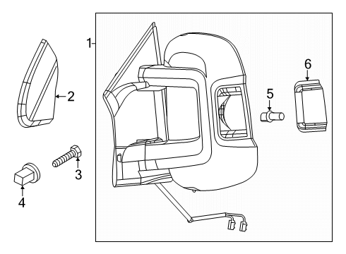 2025 Ram ProMaster EV Outside Mirrors Diagram