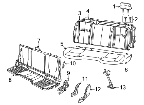 2025 Ram 1500 Rear Seat Components Diagram 1 - Thumbnail