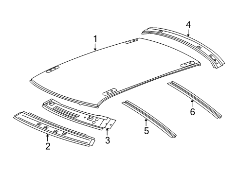 2011 Chrysler 300 Roof Panel Diagram for 68037686AC