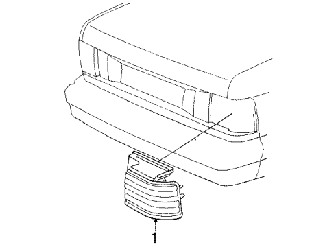1993 Chrysler LeBaron Tail Lamp Assembly Diagram for 4576821
