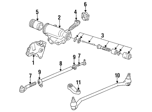 1991 Dodge D150 Tie Rod End Diagram for 4384168