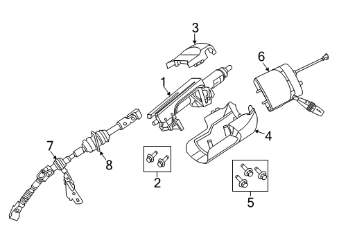 2011 Dodge Durango Steering Column Diagram for 5057980AF