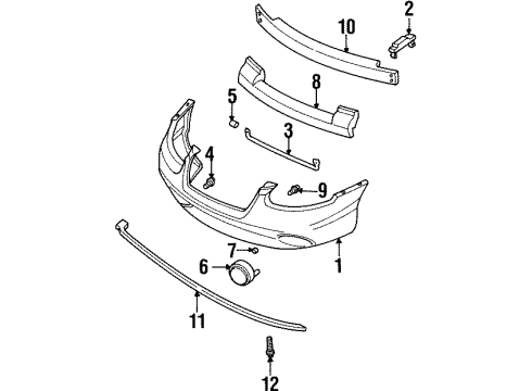 1997 Chrysler Sebring Energy Absorber, Front Diagram for 5263997AB