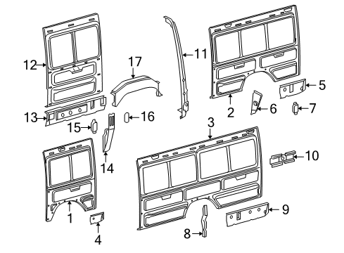 2004 Dodge Sprinter 2500 Lower Panel, Rear Inner Driver Side Diagram for 5129937AA