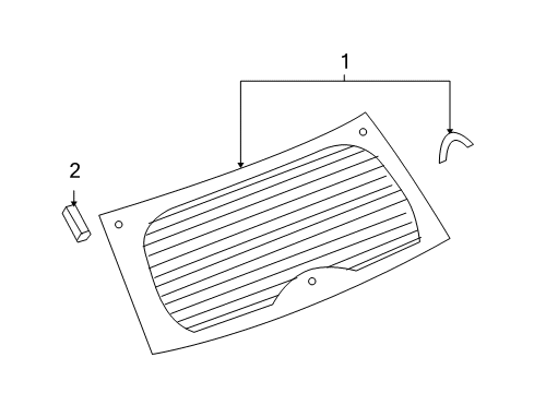 2010 Jeep Compass Lift Gate Glass, Rear Diagram for 5074913AG