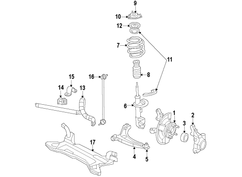 2009 Jeep Compass Coil Spring, Front Diagram for 68051839AA