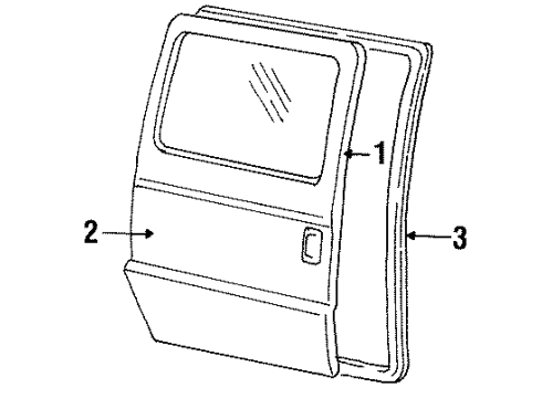1992 Dodge Grand Caravan Door & Components Diagram