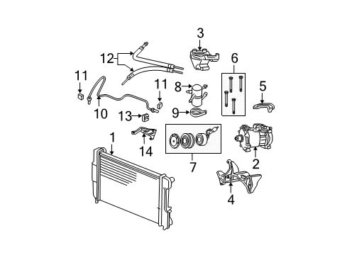 2000 Dodge Dakota Compressor Mount Bracket, Upper Diagram for 53010252