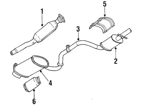 1997 Dodge Stratus Exhaust Pipe Diagram for 4897273AB