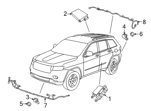 2020 Jeep Grand Cherokee Wire Harness, Rear Diagram for 68252364AA