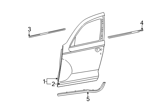 2010 Chrysler PT Cruiser Lower Weatherstrip, Front Passenger Side Diagram for 5152096AA
