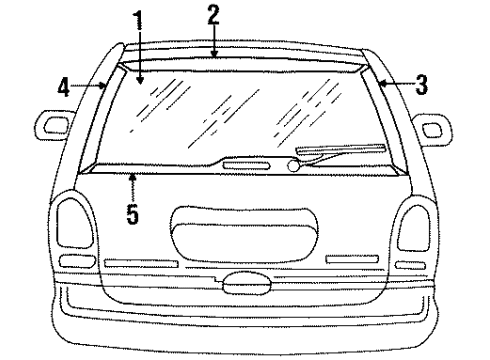 1996 Dodge Grand Caravan Lift Gate Glass Diagram for 4716084