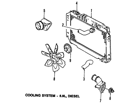 1990 Dodge D350 Thermostat Diagram for 83506401AA