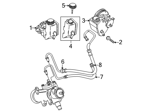 2004 Jeep Wrangler Power Steering Return Hose Diagram for 52089169AE
