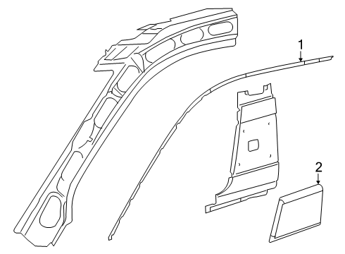 2025 Ram ProMaster EV Exterior Trim - Pillars Diagram