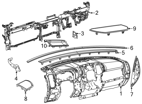 2025 Ram 1500 End Cap, Black, Driver Side Diagram for 5YK11TX7AC