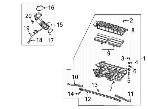 2023 Ram 1500 Air Cleaner Assembly Diagram for 53011247AF