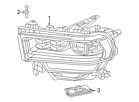 2025 Ram 3500 Headlamp Diagram for 68592398AC