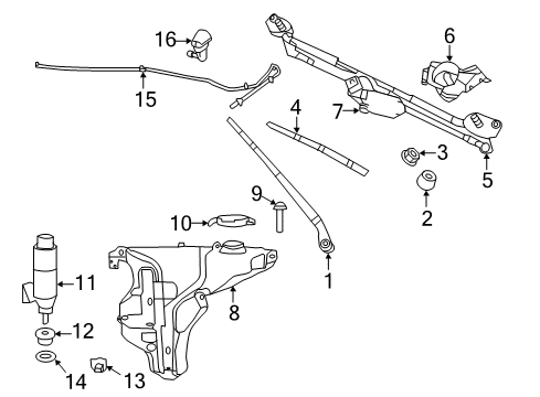 2018 Chrysler 300 Fender Bolt, Front Diagram for 6503193