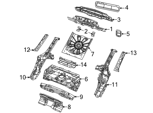 2024 Jeep Compass Pan - Center Floor Diagram for 68626818AC
