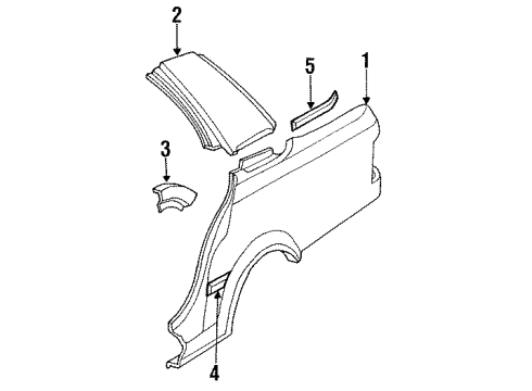 1990 Dodge Monaco Belt Molding, Black Diagram for 4538038