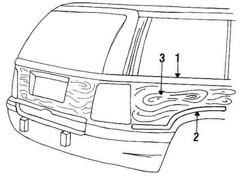 1993 Jeep Grand Cherokee Molding Diagram for 55032587
