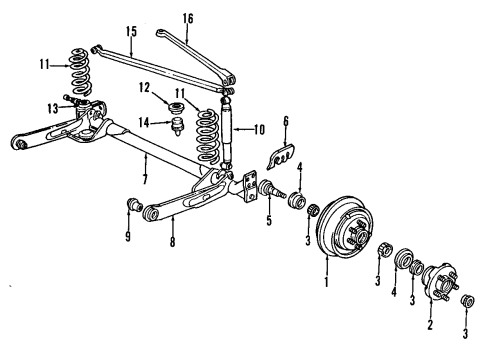 1993 Chrysler LeBaron Spindle, Rear Diagram for 4228117