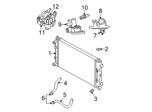 2002 Chrysler Sebring Radiator & Components Diagram 4 - Thumbnail