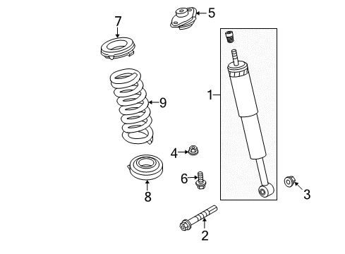 2008 Dodge Challenger Shock Mount, Rear Diagram for 4782924AB