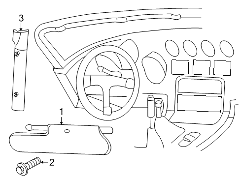 2006 Dodge Viper Interior Trim - Roof Diagram 2 - Thumbnail