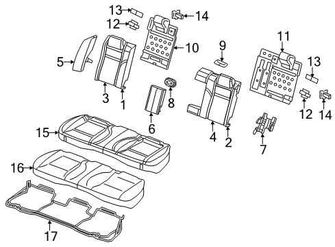2012 Chrysler 300 Cup Holder, Rear Diagram for 68104327AA
