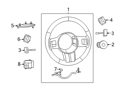 2012 Chrysler 300 Steering Wheel, Beige Diagram for 5LD431L9AC