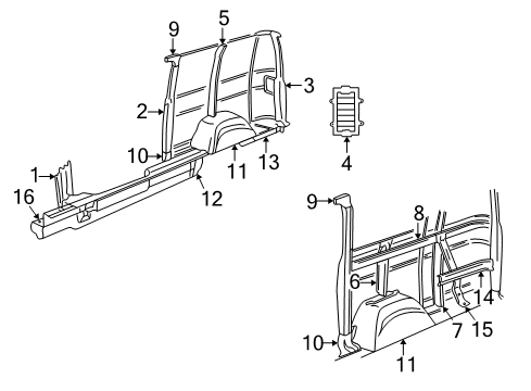 1997 Dodge B2500 Rocker Panel Diagram for 5017197AB