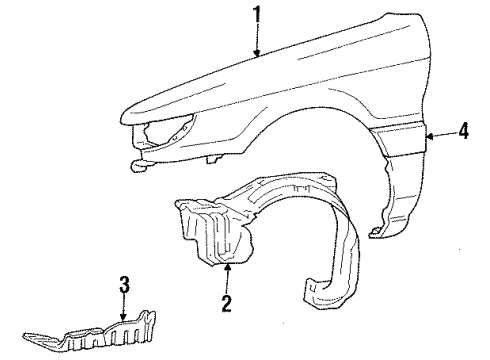 1991 Dodge Colt Fender Diagram for MB593508